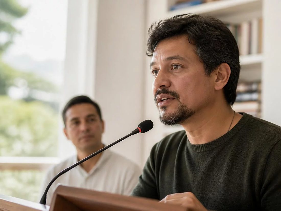 Mesa vista de cima, com um esquema de raciocínio desenhado à mão
